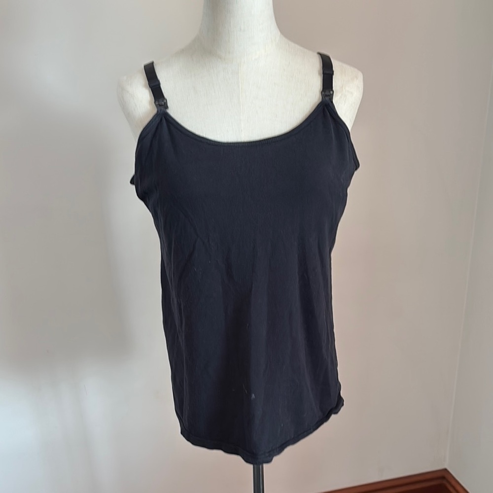 Two Hearts Black Fitted Camisole nursing top